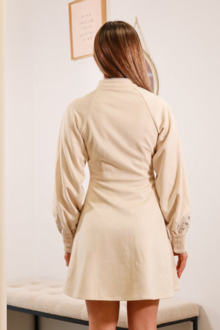 Far West Embroidered Yoke Shirt Dress