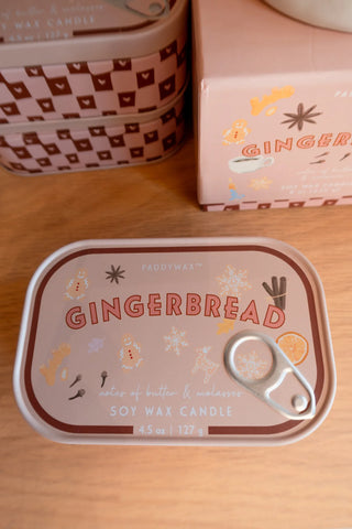 Gingerbread candle, christmas candle, holiday, gift, paddywax candle, soy wax candle, tin candle 