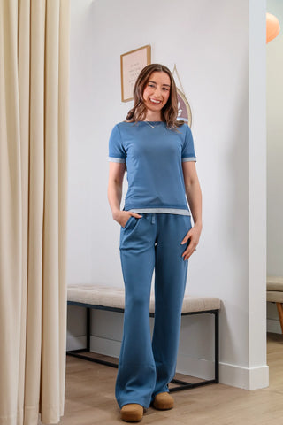 Cute t-shirt, cute tee, layered tee, layered t-shirt, cute layered tee, cute layered t shirt, layered shirt, layered shirtsleeve, blue layered top, blue short sleeves, comfy outfits, chill outfit inspo