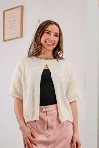 Cardigan, white cardigan, short sleeve cardigan, white short sleeve cardigan, one button cardigan, cardigan with one button, cute cardigan, cute white cardigan, cute short sleeve cardigan, cover ups, cute cover ups
