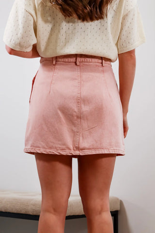 pink denim skirt, denim skirt, cute denim skirt, cute pink skirt