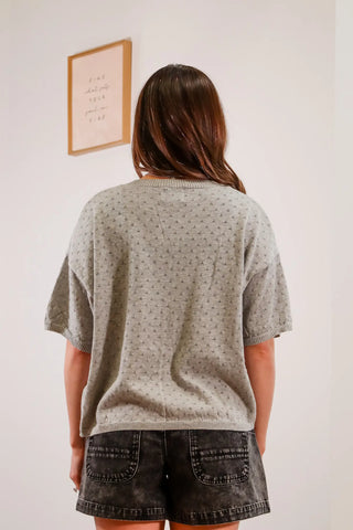 Cassidy One Button Cardigan - Grey