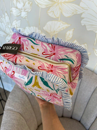 Quilted Ruffle Pouch - Garden Party