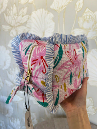 Quilted Ruffle Pouch - Garden Party