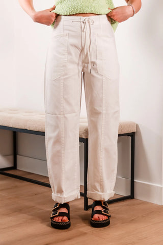 White jeans, white pants, drawstring pants, cuffed pants, summer pants, -2