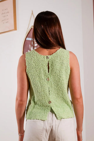 Light green tank top, knit tank, summer top, reversible top, cool tops, cute tops  - 1