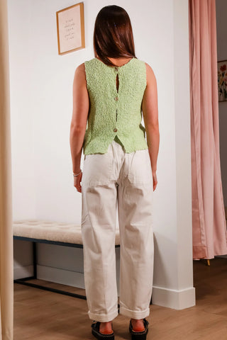 Light green tank top, knit tank, summer top, reversible top, cool tops, cute tops -3