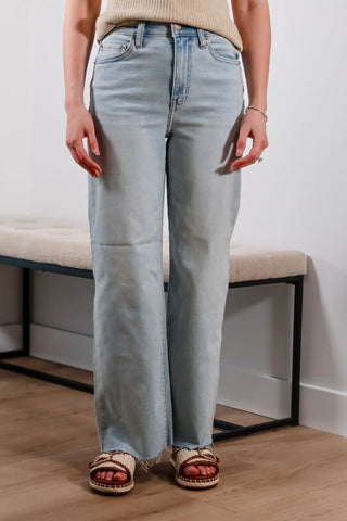 Light wash jeans, high rise jeans, summer jeans, full length jeans - 5