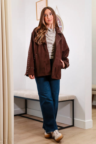 Mocha Studded Jacket