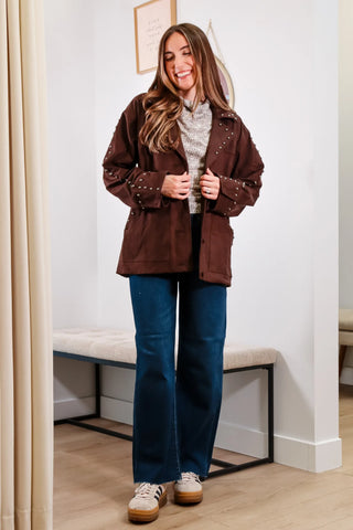 Mocha Studded Jacket