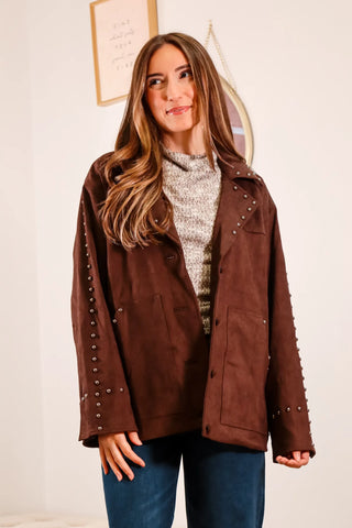 Mocha Studded Jacket