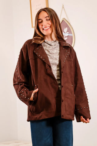 Mocha Studded Jacket