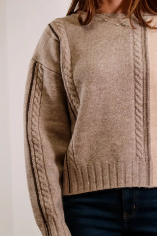 Taupe Cream Geneva Sweater