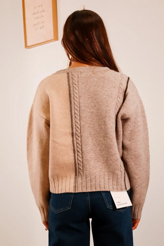 Taupe Cream Geneva Sweater