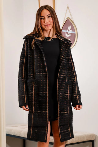Black Marceau Houndstooth