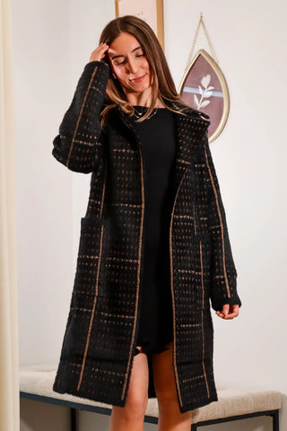 Black Marceau Houndstooth