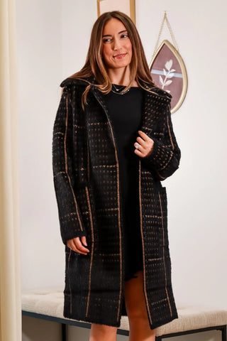 Black Marceau Houndstooth