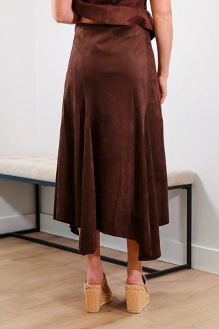 Clairissa Faux Suede Midi Skirt