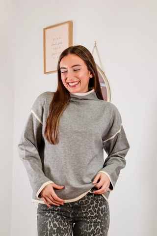 Kelly Contrast Trim Sweater
