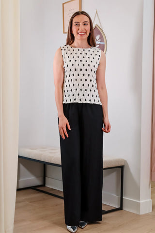 Cute polka dot top, polka dot top, summer top, sleeveless top, smocked top, flattering top - 3