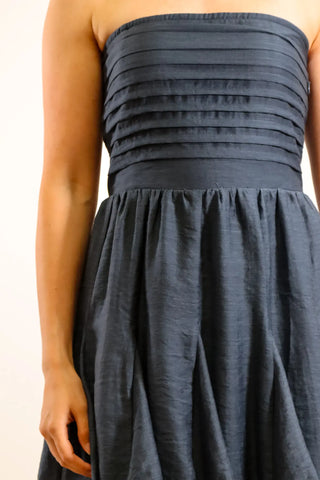 Blue dress, strapless dress, mini dress, flowy dress, pretty dress, summer dress, fall dress, outfit inspo - 2