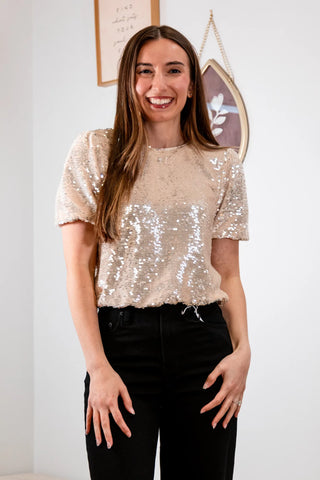 Grace Velvet Sequin Bubble Top