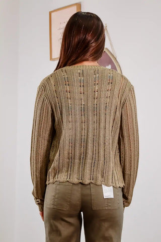 Olive Ribbed Cardigan