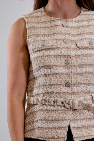 Toni Tweed Belted Vest Top