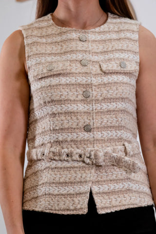 Toni Tweed Belted Vest Top