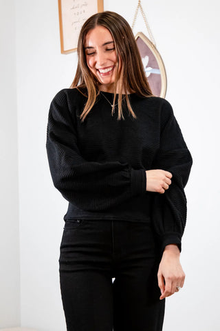 On a Stroll Crew Neck Dolman Top- SADIE & SAGE