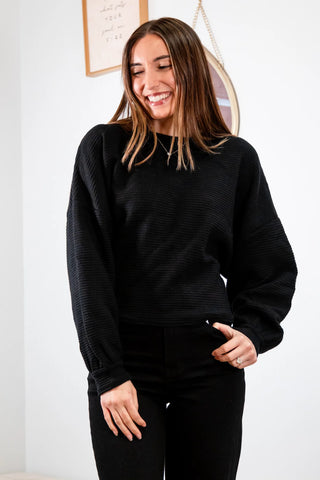 On a Stroll Crew Neck Dolman Top- SADIE & SAGE