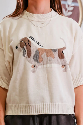 Weekend Long Dog Short Sleeve Sweater