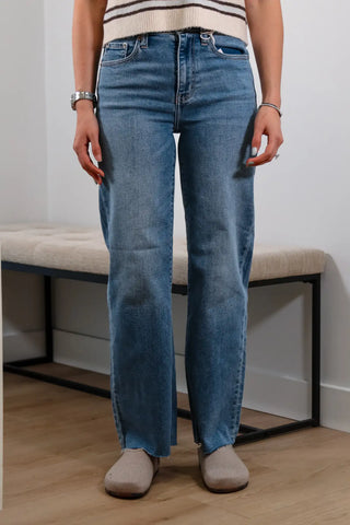 Blue jeans, cute blue jeans, mid wash jeans, fall denim, mid rise jeans, fall outfit inspo, mid rise jeans outfit inspo 