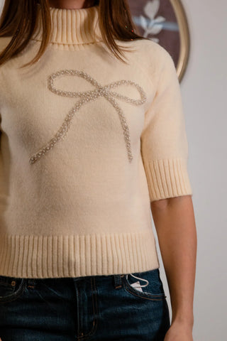 Put a Bow On It - Short Sleeve Sweater
