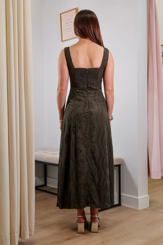 Gia - Embroidered Eyelet Midi Dress