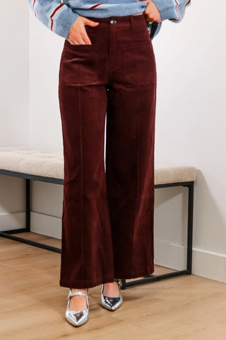 red pants, dark red pants, corduroy pants, red corduroy pants, maroon pants 