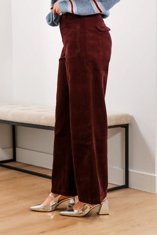 red pants, dark red pants, corduroy pants, red corduroy pants, maroon pants 