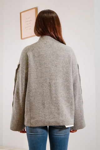 grey sweater, grey knit sweater grey knit turtleneck sweater, grey turtle neck sweater, cute sweaters for fall, fall outfit inspo, grey sweater outfit inspo, sweater with buttons