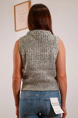 mock neck sweater, sleeveless sweater, sleeveless mock neck sweater, knit mockneck sweater, cute sweaters for fall, mockneck sweater outfit inspo, fall outfit inspo