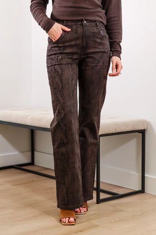 Medusa pants, Snake print pants, brown pants, fun brown pants, Snake print brown pants, Cute fall fit inspo