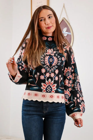 Gracie Floral Knit Sweater