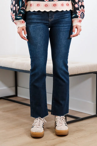 Shy Girl High Rise Crop Flare Jeans - Daze