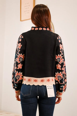 Gracie Floral Knit Sweater