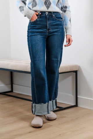 Pleaser High Rise Cuff Jeans - Daze