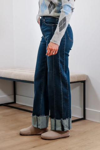 Pleaser High Rise Cuff Jeans - Daze