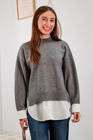 Grey sweater, gray sweater grey layered sweater, gray layered sweater, layered sweater for fall, cute layered sweater, fall outfit inspo, gray sweater outfit inspo, gray sweater outfit inspo, layered sweater outfit inspo, layered sweater fall outfits