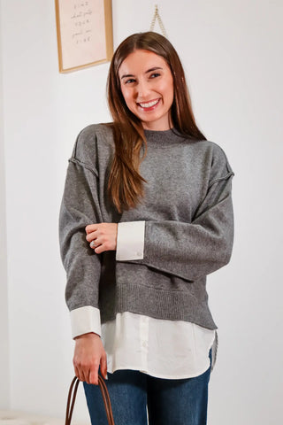 Maria Layered Sweater - Skies Are Blue