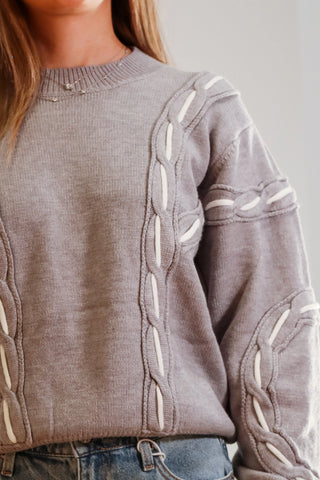 grey sweater, gray sweater, cable knit sweater, grey cable knit sweater, gray cable knit sweater, fall sweaters, winter sweaters, cute sweater, cute grey sweater, cute gray sweater, fall outfit inspo, cute fall outfit inspo, work outfit inspo