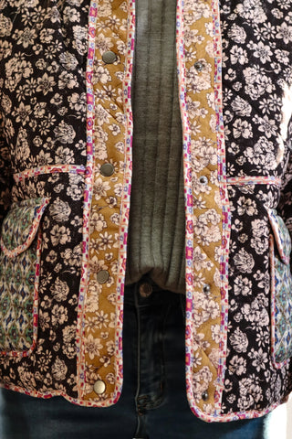 quilted jacket, floral quilted jacket, fall jacket, colorful quilted jacket, button jacket, cute fall jackets, cute quilted jacket, cute floral jacket, fall outfit inspo