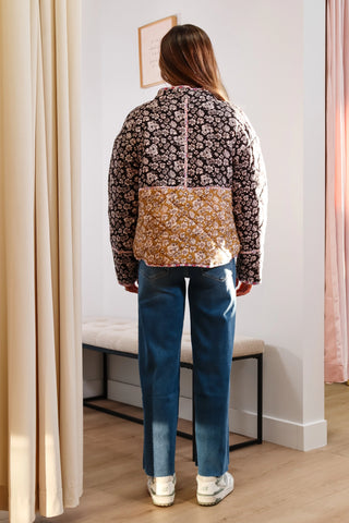 quilted jacket, floral quilted jacket, fall jacket, colorful quilted jacket, button jacket, cute fall jackets, cute quilted jacket, cute floral jacket, fall outfit inspo